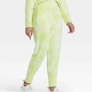 JoyLab Athletic Sweat Pants Joggers Athleisure Lime Green High Rise Size XS